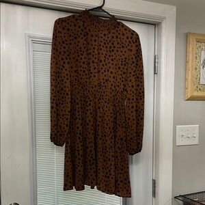 SHEIN Brown Polka Dot Dress